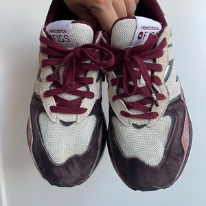 FIGS 5740 New Balance limited edition sneakers, size 6, white, burgundy, pink